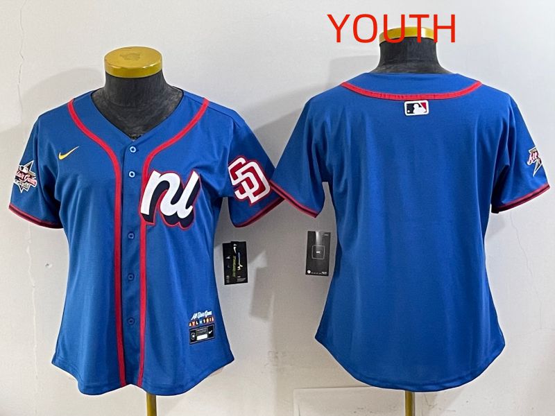 Youth 2025 San Diego Padres Blank Blue All star Nike MLB Jersey style 01